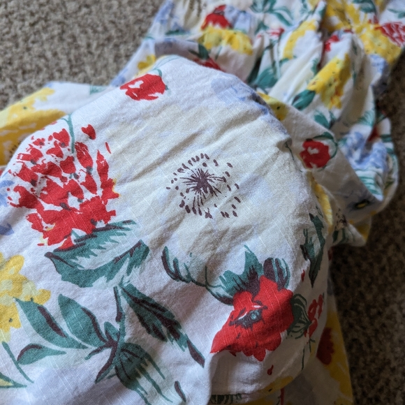 Urban Outfitters Shoulder Tie Floral Colorful Summer Midi Cottage Dress - Picture 10 of 16